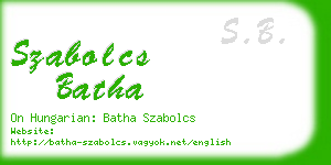 szabolcs batha business card